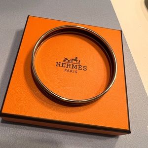 Hermes Black Enamel Bangle